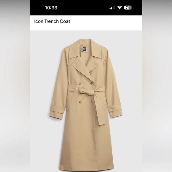 GAP Icon Khaki Tan Trench Coat - Picture 6 of 9